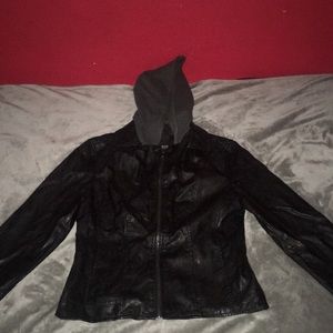 Black leather jacket